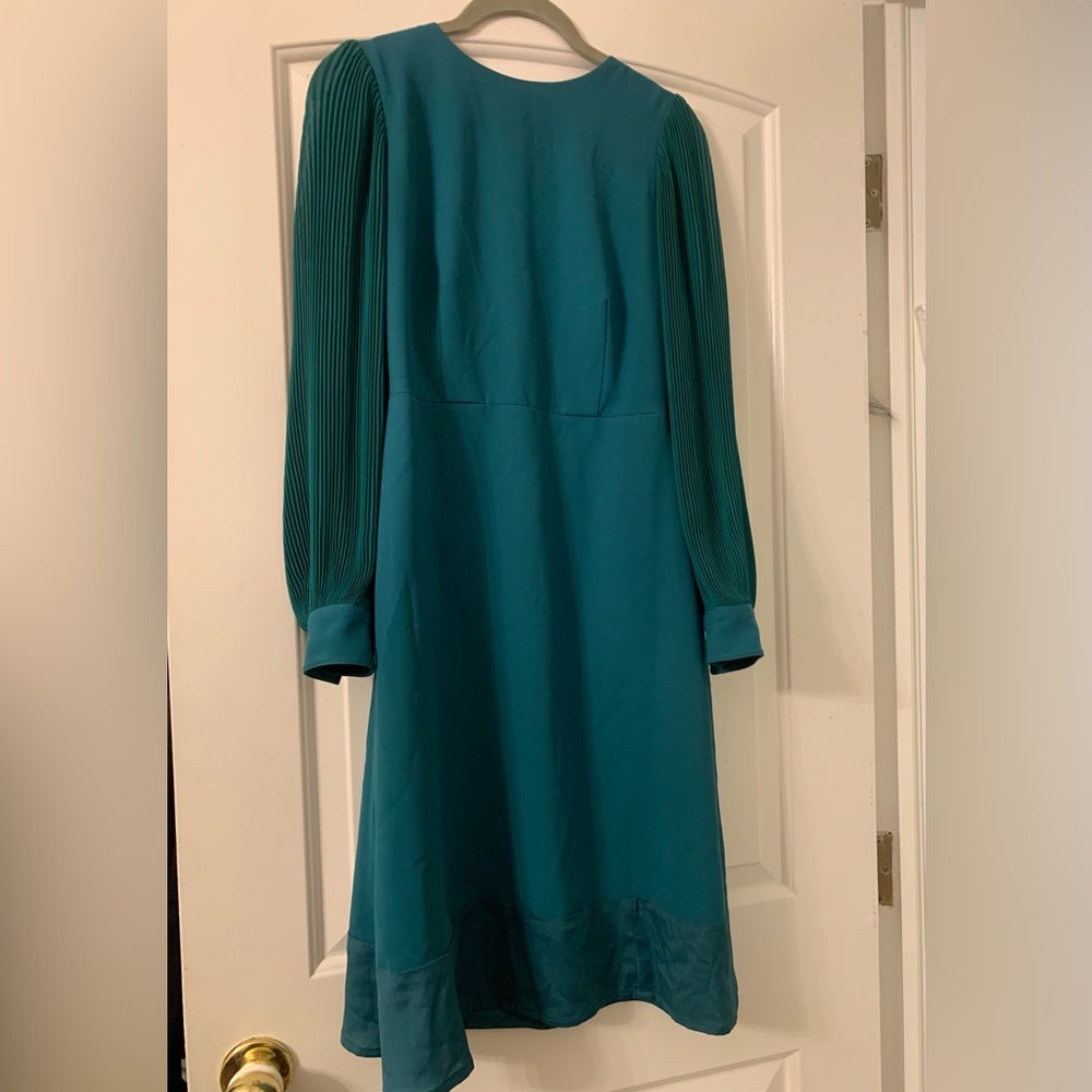 J crew Elegant Teal Long-Sleeve Dress